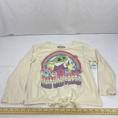 Star Wars Din Grogu (Baby Yoda) Hybrid Apparel Girl's T-Shirt - Size S (6) NEW! - Image 1 of 4