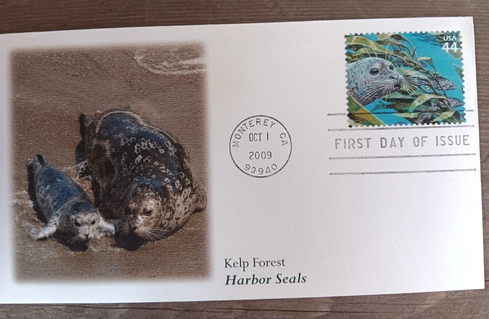 KELP FOREST HARBOR SEALS 2009 FLEETWOOD CACHET FDC UNADDR - Imagem 1 de 1