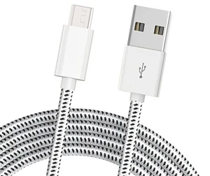 MicroUSB 6ft USB Cable Charger Cord Power Wire Long Sync Braided for SmartPhones - Picture 1 of 1