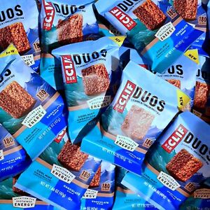 NEW 84 CLIF ENERGY BAR DUOS 2 FLAVORS COOL MINT CHOCOLATE & CHOCOLATE CHIP
