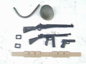 Custom Weapons Accessories 1:12 Scale WW2 Helmet Pouch Guns 5 PC Arsenal Lot