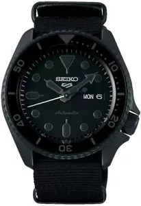 seiko 5 sport blackout 4R36-07G0 automatic SRPD79K1 Nato strap 43mm men's watch - Picture 1 of 6