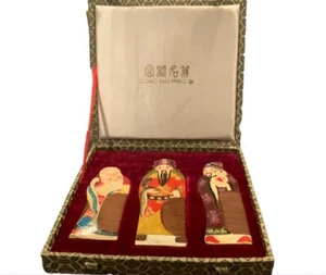 3 peines vintage de madera pintados a mano Gong Shu Ming Bi Deity 2,75" con caja asiática - Imagen 1 de 12