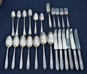 Lot of 24 Vintage Insico Rogers & Bro Stainless Flatware Dinnerware - Picture 1 of 12