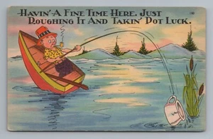 Fishing Humor Comic Vintage Postcard - Picture 1 of 2