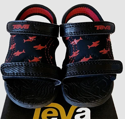 Teva Psyclone 6 Shark Boy's Size 4 Sandal Black Red Youth Children NEW in Box - Image 1 of 4