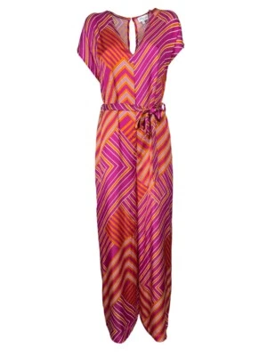 LA FEE MARABOUTEE Damen Overall Geometrisches Muster Fuxia/Orange/Weiß SEDONA-B - Bild 1 von 4