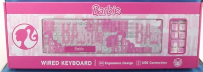 Barbie Wired USB Keyboard - Pink - 108 Keys - NEW SEALED - Image 1 of 2