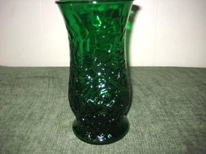 Vintage E. O. Brody Co. Vase Smaragdgrün Crinkle Glas 60er Jahre Cleveland Ohio - Bild 1 von 7