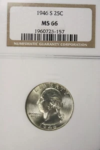 1946-S NGC MS66 Washington Quarter!! #E1053 - Picture 1 of 2