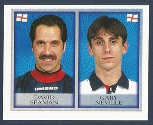 MERLIN-OFFICIAL ENGLAND 1998 WORLD CUP- #286-ENGLAND-DAVID SEAMAN / GARY NEVILLE - Picture 1 of 1