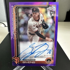 2025 Topps Chrome Spencer Bivens Purple #/250 Refractor Auto Rookie RC Giants - Picture 1 of 4