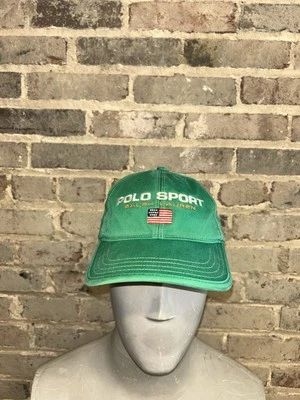 NUEVO Polo Sport Ralph Lauren Vintage Años 90 Deportista Sombrero Spellout Verde Foto 1 de 3