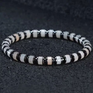 Natural Rose Quartz & Hematite Beaded tretch Bracelet Crystal Healing Reiki S - Picture 1 of 7