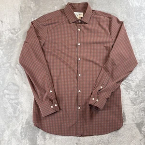 Mizzen + Main Leeward Men’s XL Trim Fit Red Gray Gingham Plaid Performance Shirt - Picture 1 of 8