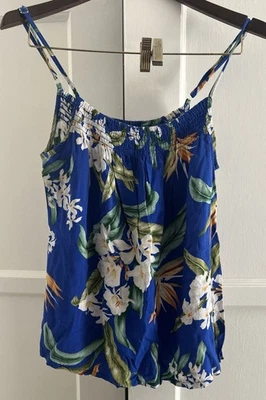 Camiseta sin mangas Aloha Hut Hawaii negra floral camisa hawaiana M Foto 1 de 2