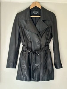 leather trench coat Women’s Size 10 - Picture 1 of 6