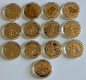 Franklin Mint Geschichte der USA ~ Bronzemedaillen mit Papieren ~ Posten von 13 ~ kostenloser Versand! - Bild 1 von 15