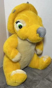 Vintage Das Land vor unserer Zeit Plüsch Cera gelb Dinosaurier Spielzeug 1996 Stofftier - Bild 1 von 5