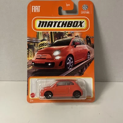 Matchbox 2019 Fiat 500 Turbo Diecast 1/64th Scale Orange Cars Toys MBX - Image 1 of 4