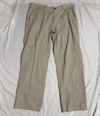 Pantalones deportivos informales rectos de Murano para hombre 36x30 color tostado a rayas 100 % algodón Foto 1 de 4