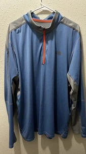 The North Face FlashDry-XD Men’s XXL Quarter Zip Blue Gray Pullover Excellent - Picture 1 of 5