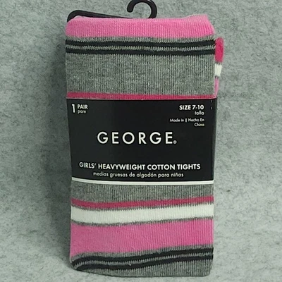 Medias de algodón George Girls talla 7-10 pesadas gris rosa Foto 1 de 4