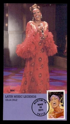 DR WHO 2011 FDC LATIN MUSIC LEGEND CELIA CRUZ BGC CACHET M60327 - Image 1 of 2