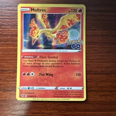 Moltres 012/078 Pokémon Go Holo Rare NM/M  - Image 1 of 4