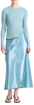 $346 Vince Mujer Borde RAW Panelado Falda Sin Mangas, Jade SEA Talla 2 Ver Descripción Foto 1 de 4