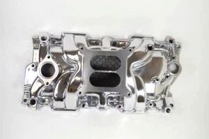 SB Chevy Aluminum Intake Manifold Square Bore SBC 55-86 305 327 350 V8  Polished - Picture 1 of 1