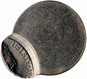 ER117 Undatiert Jefferson Nickel -- Geprägt 85 % Rabatt auf die Mitte bei 9 Uhr, teilweise Broc - Bild 1 von 7