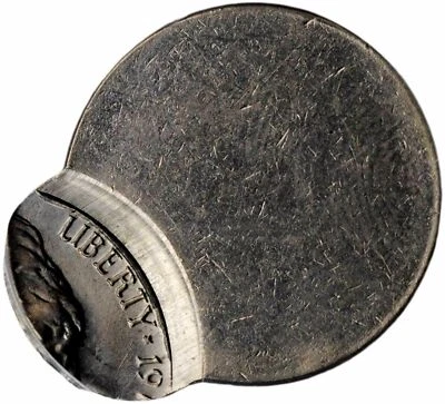 ER117 Undated Jefferson Nickel--Struck 85% Off Center at 9 O'Clock, Partial Broc - Image 1 of 4