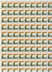 Canada #594, Full Pane of 100 "Forest-Landscape Definitives" 10¢ 1972 OG XF MNH - Picture 1 of 6