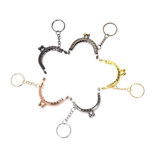 1pcs 5cm Coin Purse Metal Frame with Keychain DIY Arch Frame Kiss Clasp LockP!eo - Picture 1 of 17