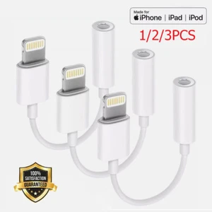 1/2/3X For iPhone Headphone Adapter Jack 8Pin to 3.5mm Aux Cord Dongle Converter - Picture 1 of 18
