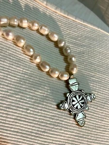 Tribal ethnic African Ethiopian Silver and Baroque pearls necklace - Picture 1 of 11