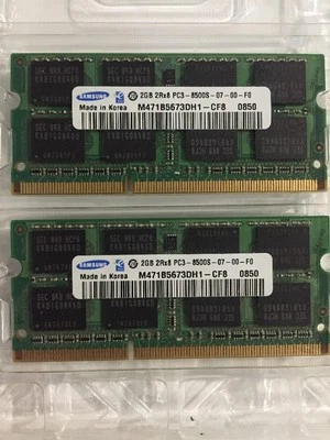 Apple OEM Memory - Samsung 4GB (2GB x 2) 2Rx8 PC3-8500S-7-00-F0 M471B5673DH1-CF8 - Image 1 of 2