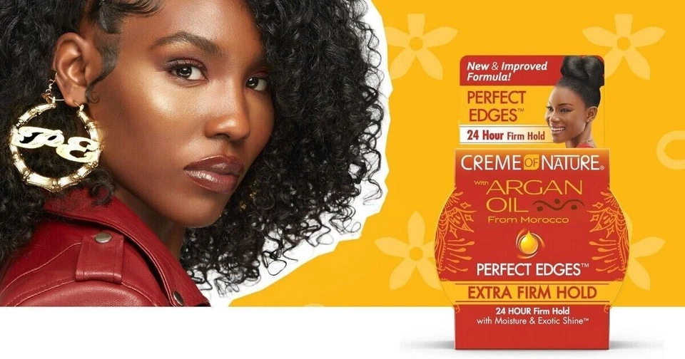 Creme Of Nature Argan Oil PERFECT EDGES EXTRA FIRM HOLD Hair Gel 63.7 g/ 2.25 oz