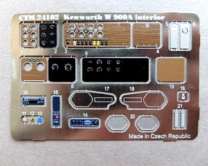 CTM 1/25 Revell Kenworth W900 Interior/Dash Detail Conversion Kit Photoetch