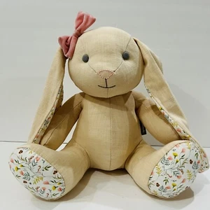 Hallmark  11” Bunny Plush Easter Rabbit Peach Pink Bow Stuffed Animal Toy - Picture 1 of 7