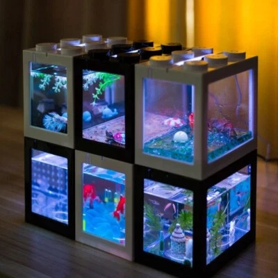 Creative Multicolor Stackable Building Blocks Ecological Mini Aquarium Fish Tank - image 1 of 4