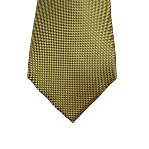 Perry Ellis Mens Oxford Solid Classic Neck Tie Gold 3 1/8" - Picture 1 of 4