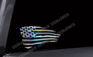 Calcomanía adhesiva cromada pulida al aceite bandera envejecida de Estados Unidos para ventana de camión de coche - Imagen 1 de 2