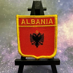 Vintage Albania Embroidered Country Flag Iron-on 3” Shield Clothing Arm Patch - Picture 1 of 3