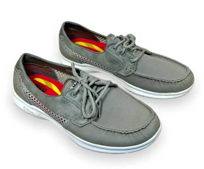 Skechers Go Step Goga Max Shoes Gray Canvas Vented Women's 11M Style 14421 - Image 1 of 4