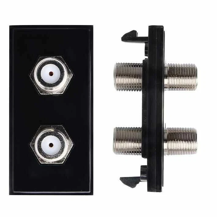 ANTIFERENCE - Module de connexions 2x F à F Noir - Photo 1/1