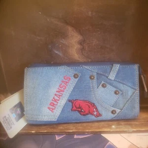 New Arkansas Razorbacks Jean Wallet, Women Ladies Gift for Her Mom  - Picture 1 of 5