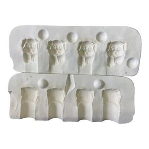 Clay Magic Ceramic Slip Casting Mold J653 Quattro Piccoli Cuccioli ATF 8,5x3” 1985 Vintage - Foto 1 di 10