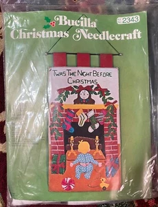🎄NOS Bucilla "JEWELED" PANEL "NIGHT BEFORE CHRISTMAS" Kit #2343 -26-1/2" long - Picture 1 of 3